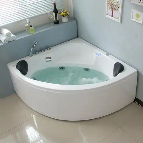 三角浴缸扇形 智能冲浪按摩浴缸1-1.5米双人恒温加热转角弧形浴盆