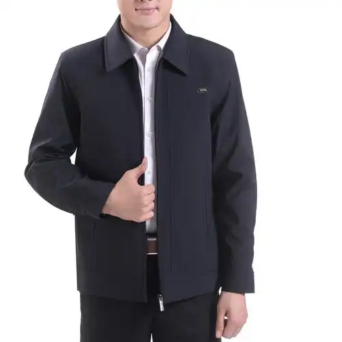春秋装中老年人夹克衫休闲外套男士上衣中年男装夹克外衣服爸爸装定制