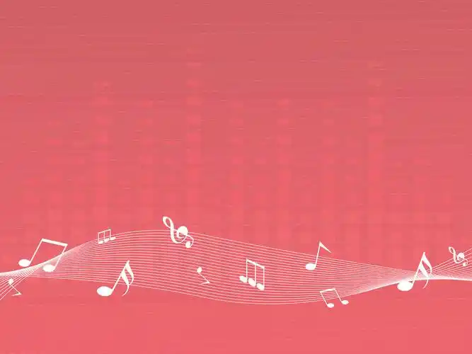 红色的背景音乐与音乐波_eps花纹花边_矢量图_免费设计图片素材下载