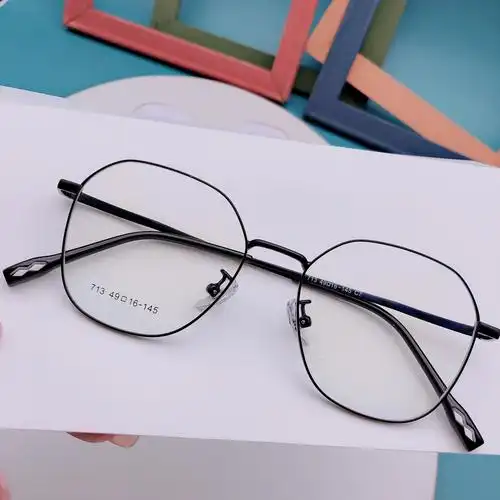 复古金属多边形眼镜 韩版网红款渐进色眼镜框 文艺时尚小号近视镜