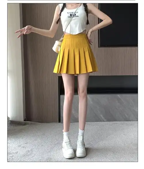 实拍西装面料2024大码女装新款春夏装胖妹妹简约百搭百褶裙半身