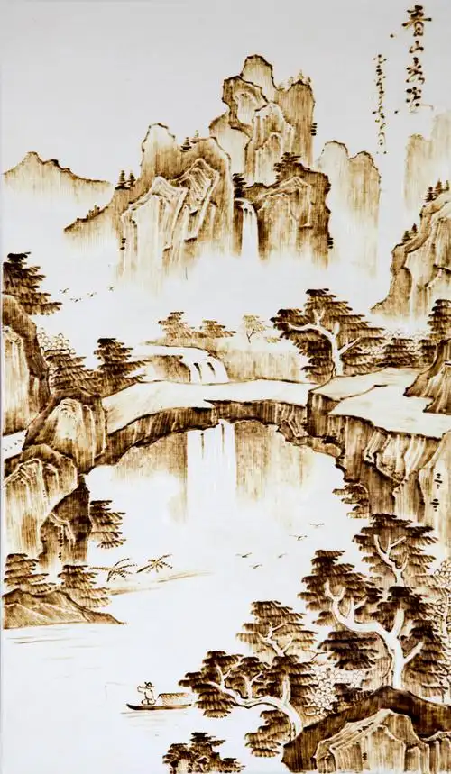 春山秀色烙画