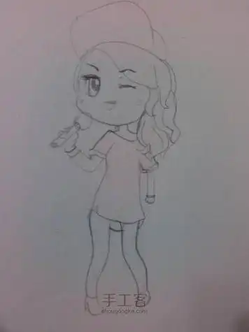 邓紫棋黑白简笔画画