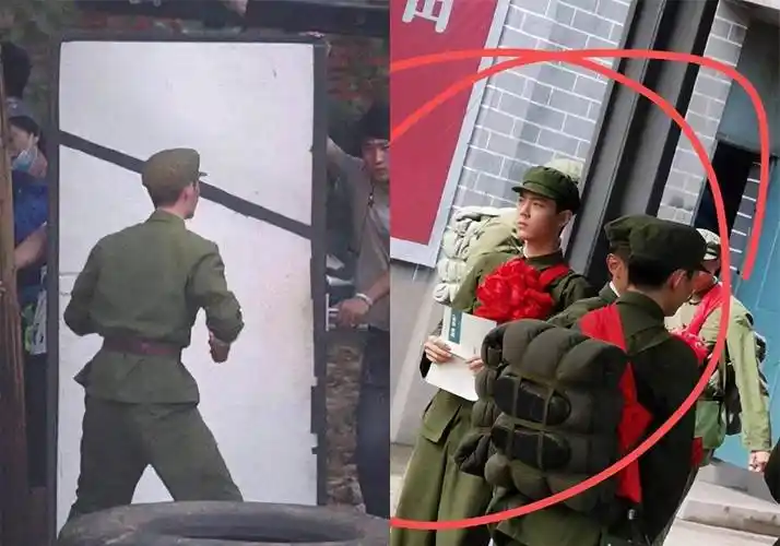 原创肖战王牌最新路透照曝光全身军装超a肤色成了亮点