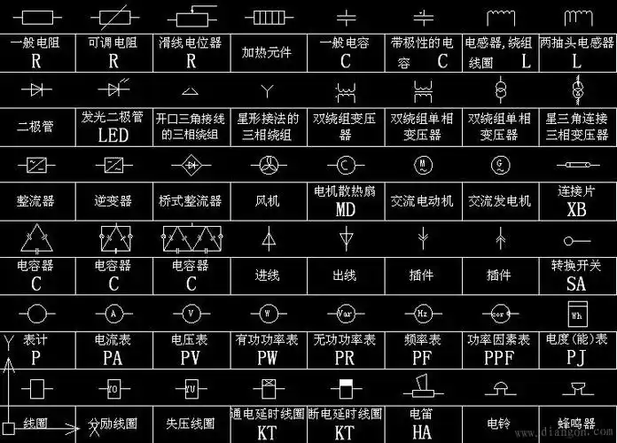 电路符号及对应的图大全