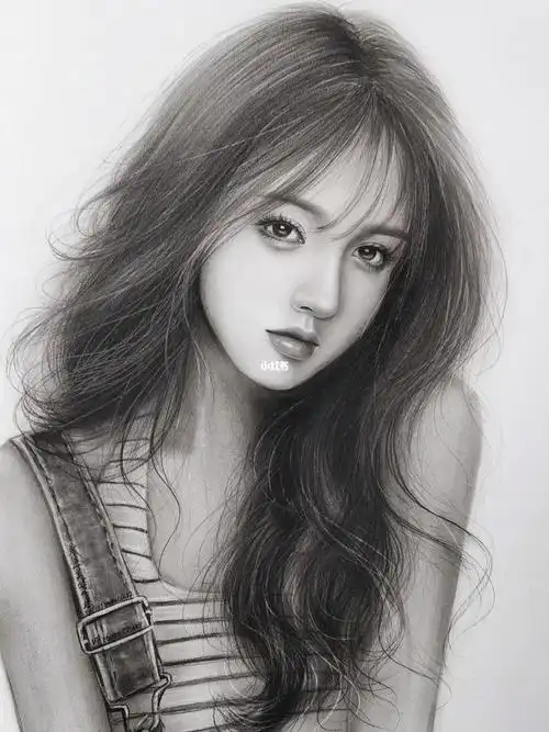 原创  #发型素描  #发型素描  #女生头像  #黑白画  #素描  #人物画