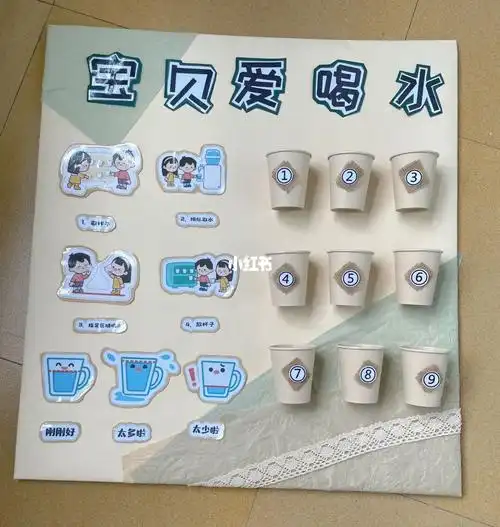 幼儿园环创宝贝爱喝水