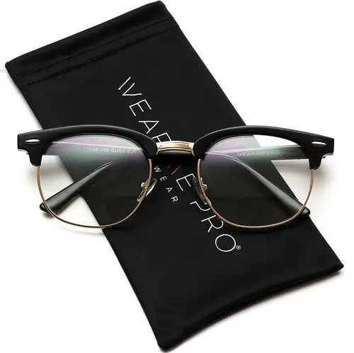 复古灵感经典半框 clubmaster 角边缘透明镜片眼镜