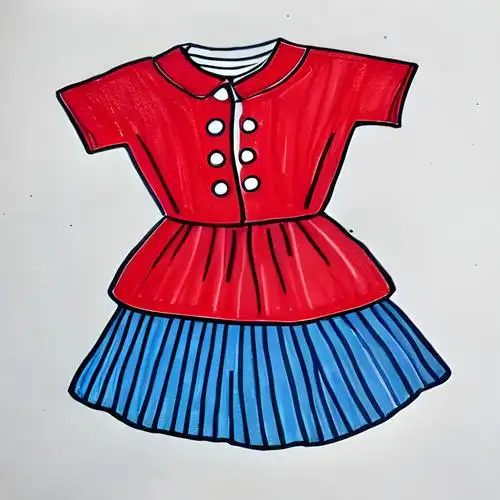 纽扣衣服简笔画