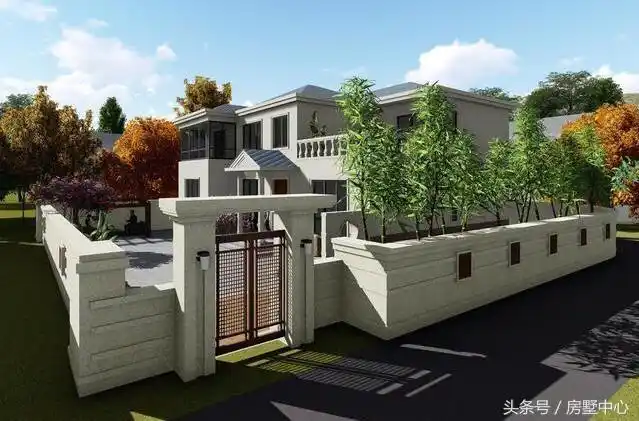 占地小的两层带庭院别墅,能满足大部分农村自建房要求,好看