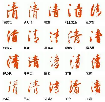 书法"清"字有几种写法?
