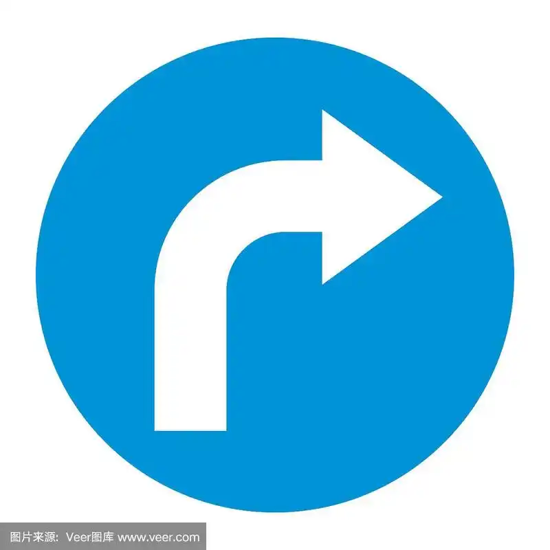 交通标志:向前右转