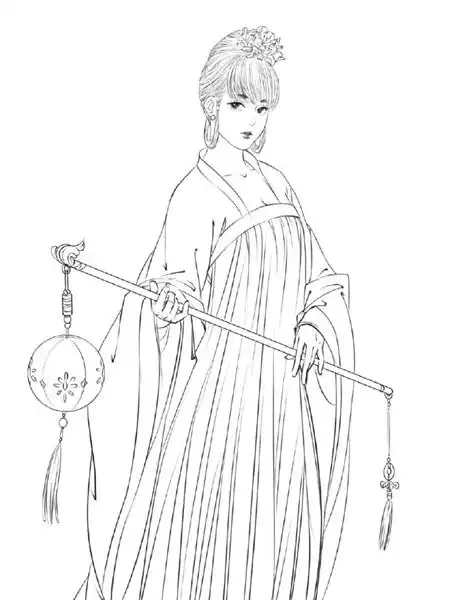 30款古风人物线稿图,古风线稿临摹图 - 汉服二次元 - 胖科笔记