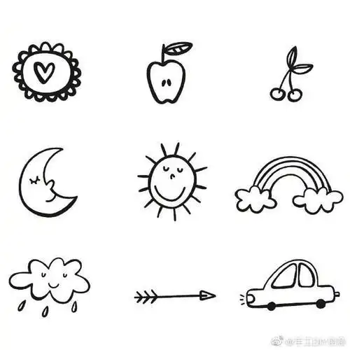 一些小图案的简笔画快来看看呀家长可以教孩子一起画