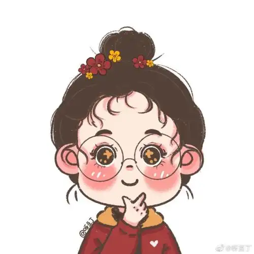 2023头像 插画 手绘头像 可爱头像 眼镜 情头 闺蜜头像 小女孩 @呀