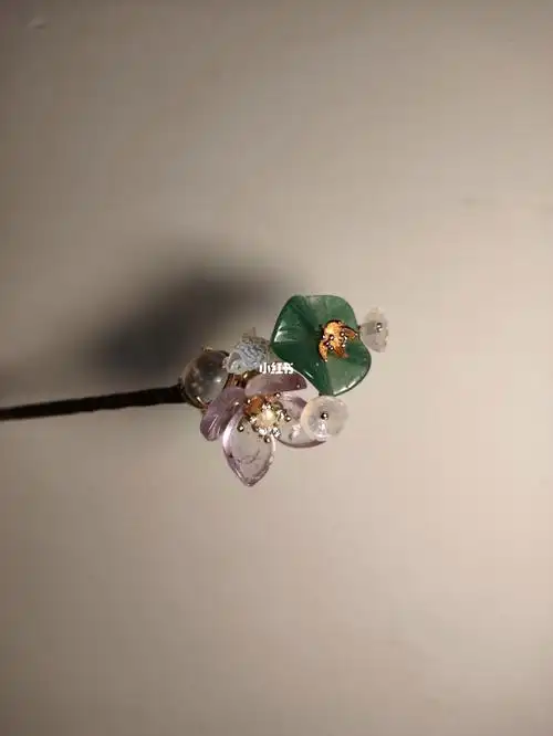 紫水晶荷花莲叶发簪爱了
