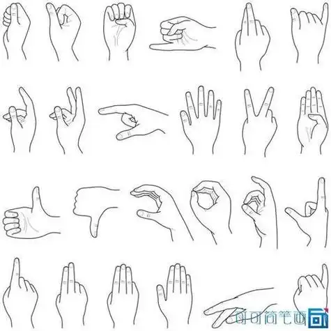 捏在手里的手势简笔画