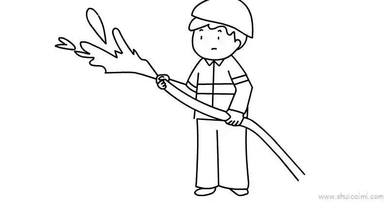 消防员人物儿童画怎么画 消防员人物简笔画图片