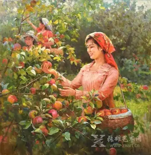 《喜悦丰收》金银淑 功勋艺术家 朝鲜油画  109 x 112cm 2010年5月20