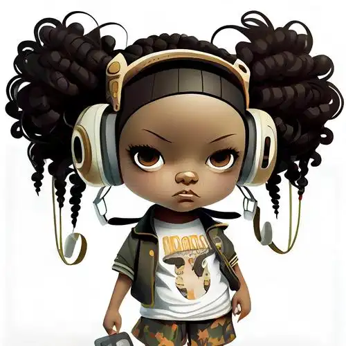 嘻哈小孩ip头像插画