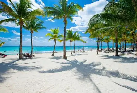 夏季海滩背景.沙子,海和天空照片