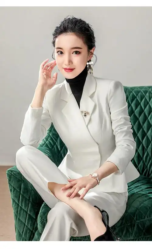 整形医师口腔医生韩式医院咨询师服女冬白色套美容院前台工作服单件