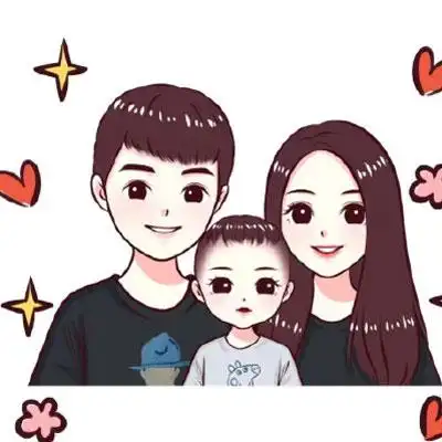 一家三口头像卡通超萌 亲子q版手绘微信头像 - 动漫头像 - 潮人个性网