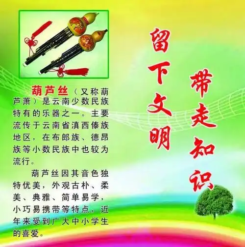 葫芦丝知识展板图片