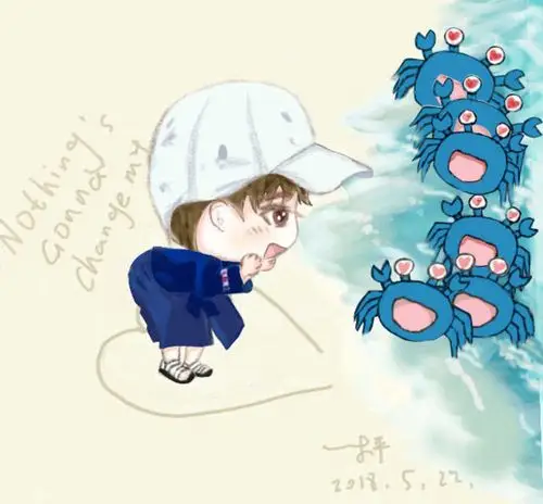 [tfboys][分享]180524 胖k视频中小凯对大海比fafa 原来是表白小螃蟹!