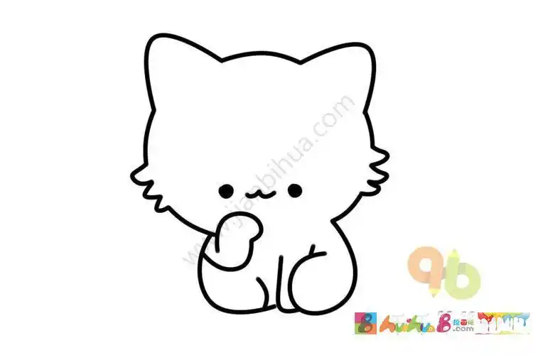 q版小猫可爱简笔画可爱