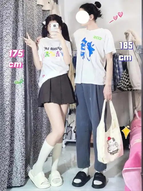 97175cm & 185cm,60kg & 60kg ,高个子情侣穿搭～#175女生  #185