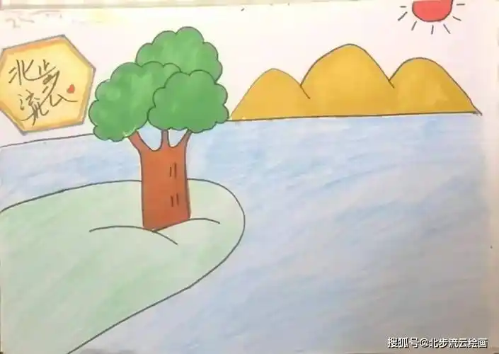 简单易学的湖畔风景简笔画,培养孩子的绘画兴趣