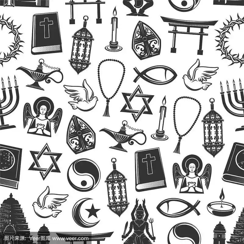 宗教符号无缝图案