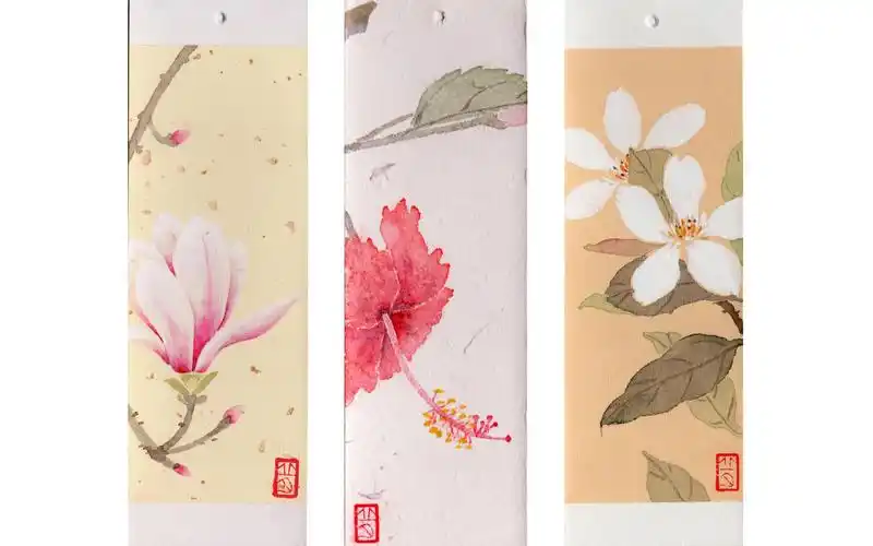 活动作品国画没骨法创作国风书签教程