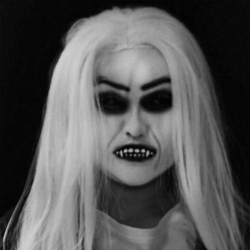 恐怖npc面具万圣节鬼屋密室逃脱女鬼吓人扮鬼头套鬼全脸装扮道 白色鬼