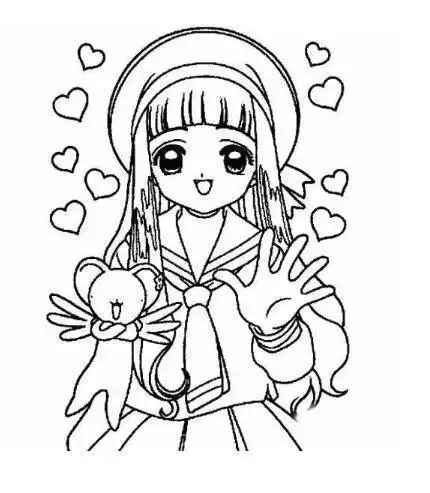 性格活泼开朗的女孩简笔画