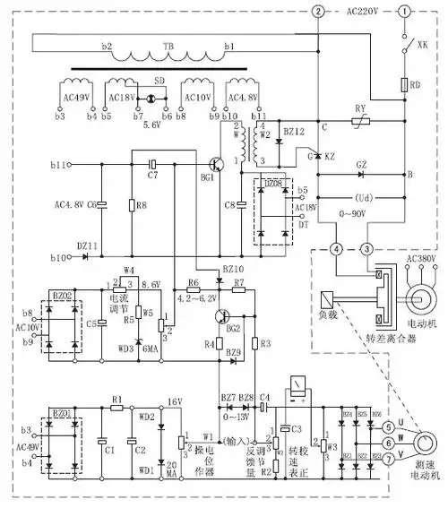 电磁调速电动机控制器接线图以使电机达到较高的使用性能