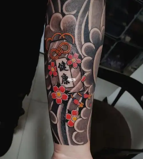 传统樱花花臂#石家庄纹身  #日式老传统纹身  #纹身福牌  #小臂纹身