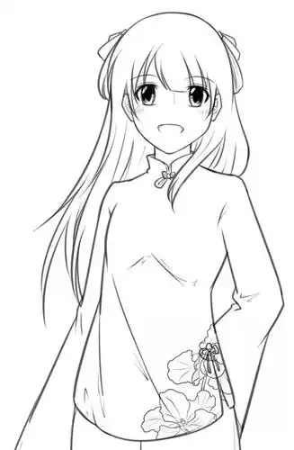 二次元美少女手绘线稿 我的私藏哦 有喜欢的吗?