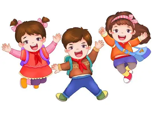 开学季迎接新学期可爱小学生卡通儿童插画开心儿童劳动节劳动卡通人物
