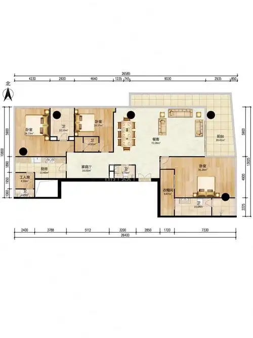 深圳湾一号3室2厅4卫330.6㎡东北10000万