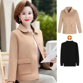 海梵鲸轻奢品牌中年妈妈秋装外套时尚2022新款中老年女装春秋款洋气短