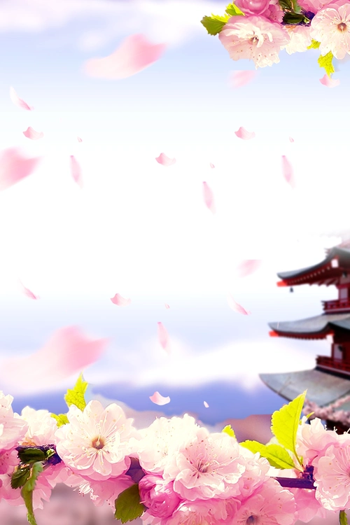 唯美梦幻赏桃花海报背景素材