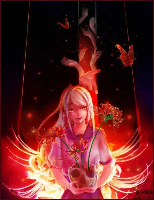 谁能给我些带着彼岸花的动漫少女图片?急.