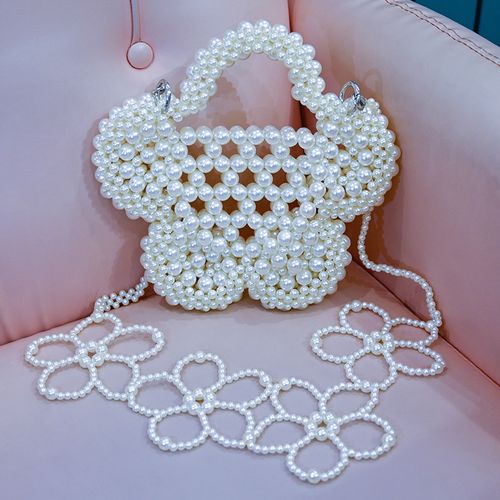 手工串珠diy成人编织五瓣花珍珠包包材料包珠子饰品穿珠斜挎包女