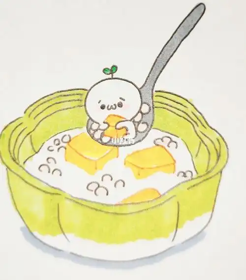 糯米团子情侣简笔画