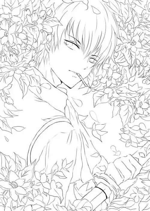 漫画卡通男线稿线描