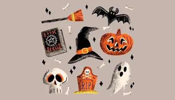 手绘风格万圣节元素矢量素材aiepspng
