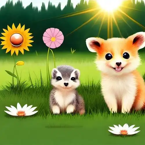 超可爱的动物插画