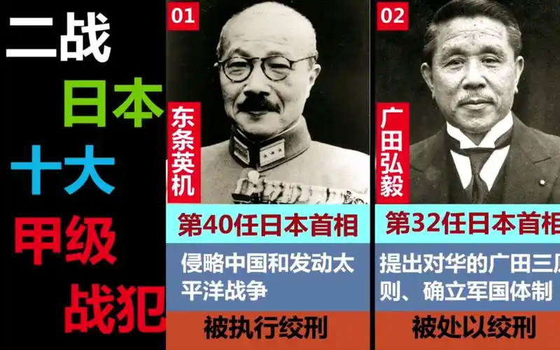 十位日本甲级战犯!7人判处绞刑,3人无期_哔哩哔哩_bilibili